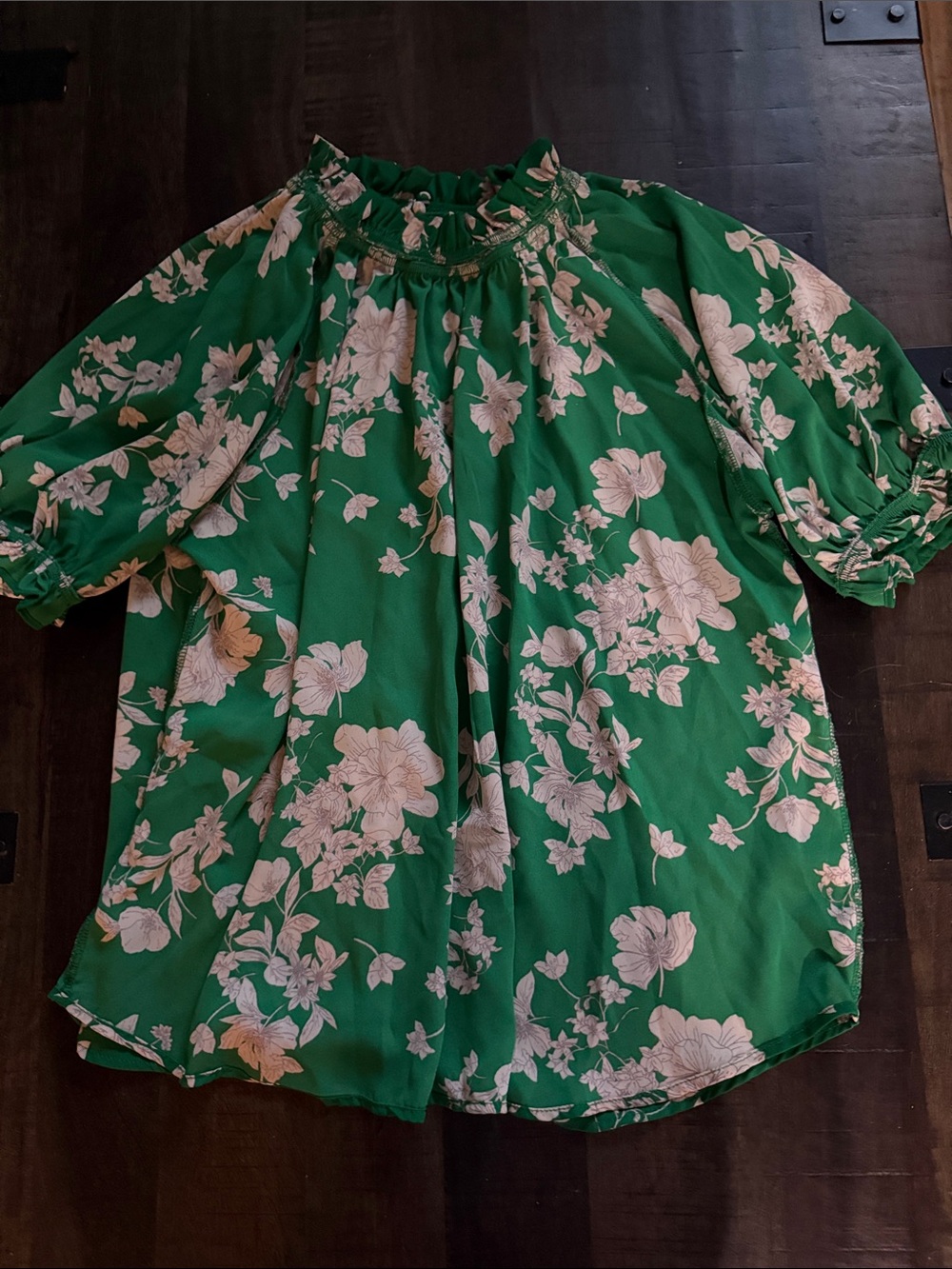 Sienna Sky Green Floral Puff Sleeve Tunic